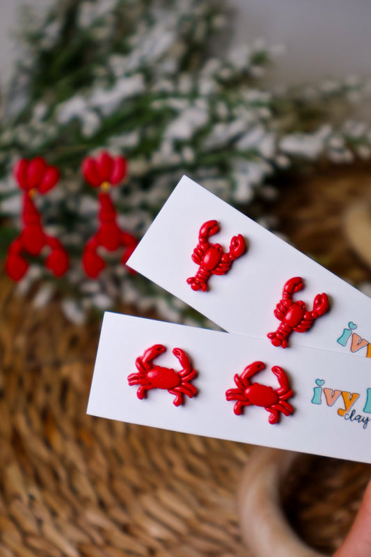 Lobster & Crab Stud Earrings