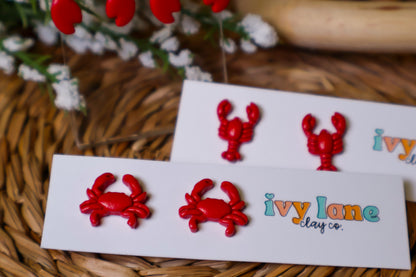 Lobster & Crab Stud Earrings