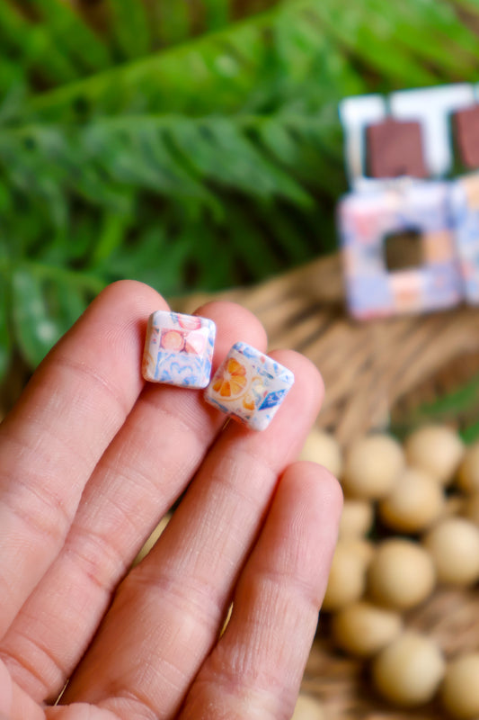 Square Stud Earrings | Citrus Tile Edition