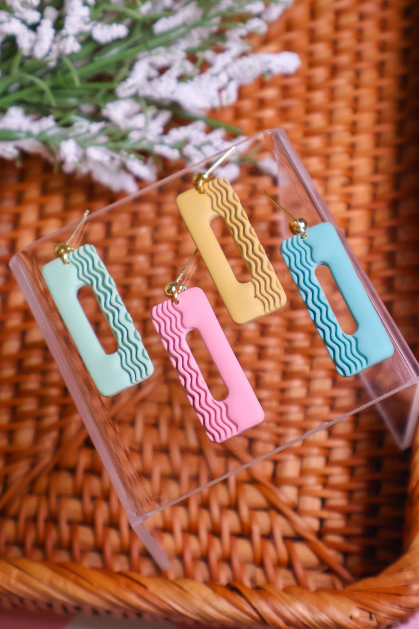 Ziggy | Rectangle Squiggle Earrings