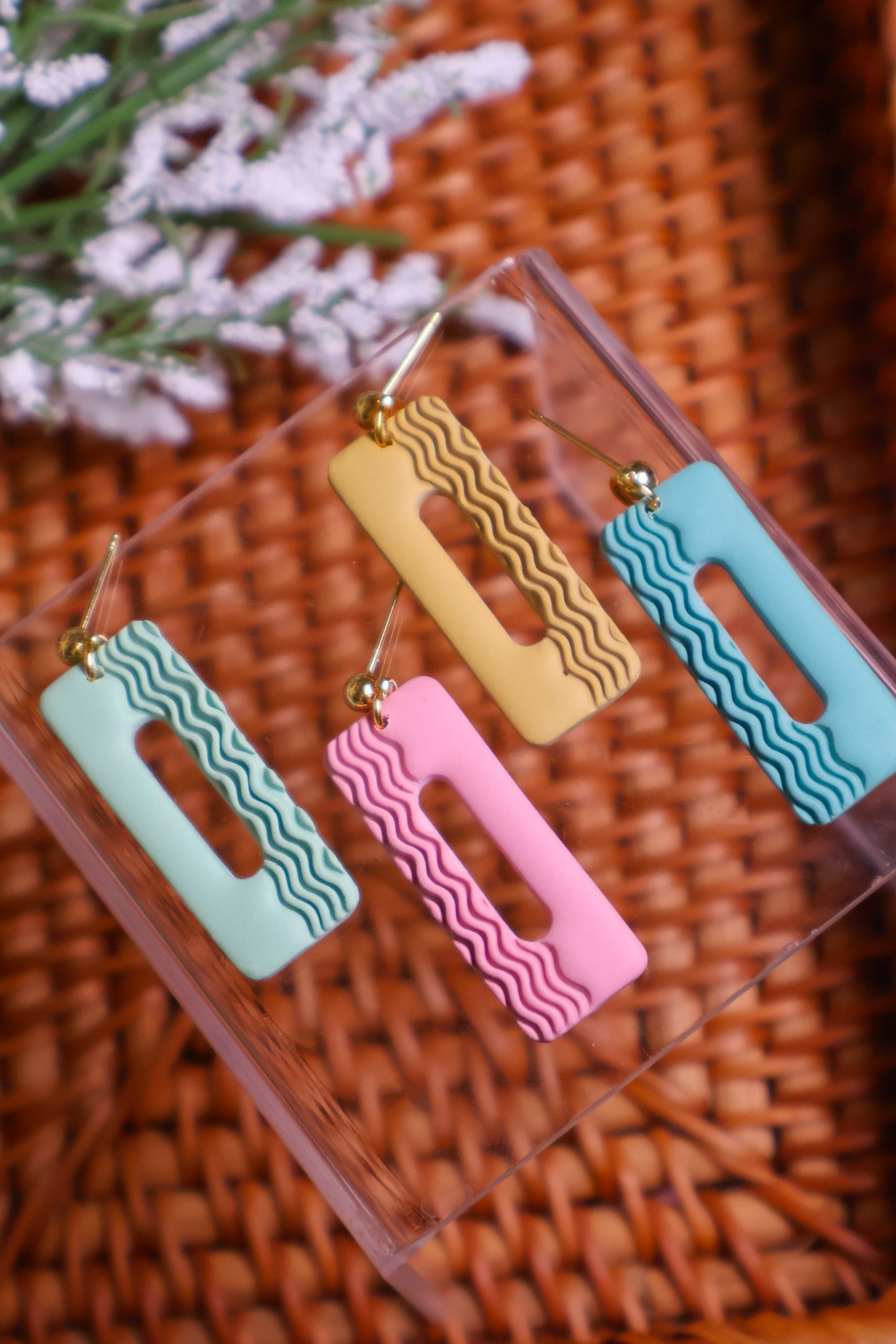 Ziggy | Rectangle Squiggle Earrings