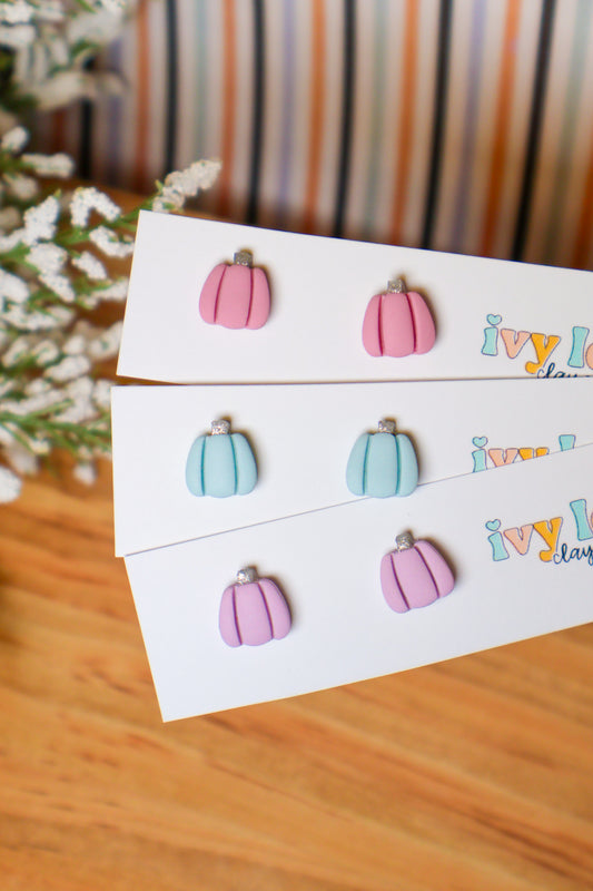 Pastel Pumpkin Stud Earrings