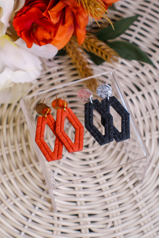 Katherine | Embossed Rhombus Earrings