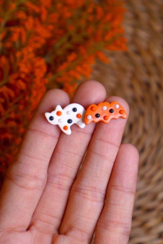 Frosted Halloween Cookie Stud Earrings