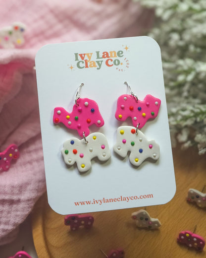 Frosted Animal Cookie Earrings