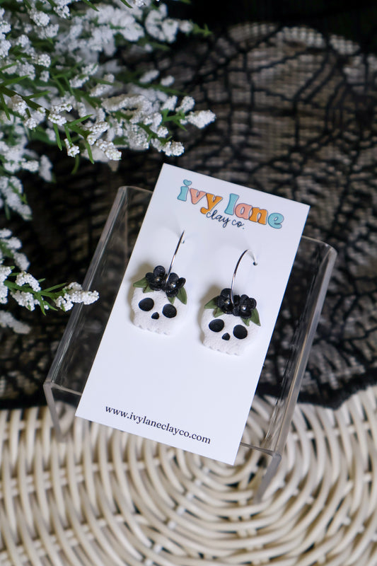 Floral Skull Dangles