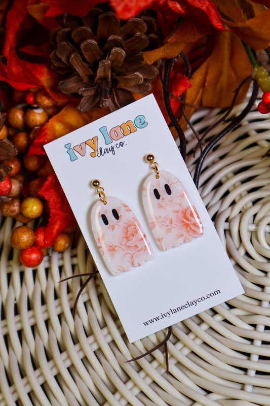 Floral Sheet Ghost Earrings