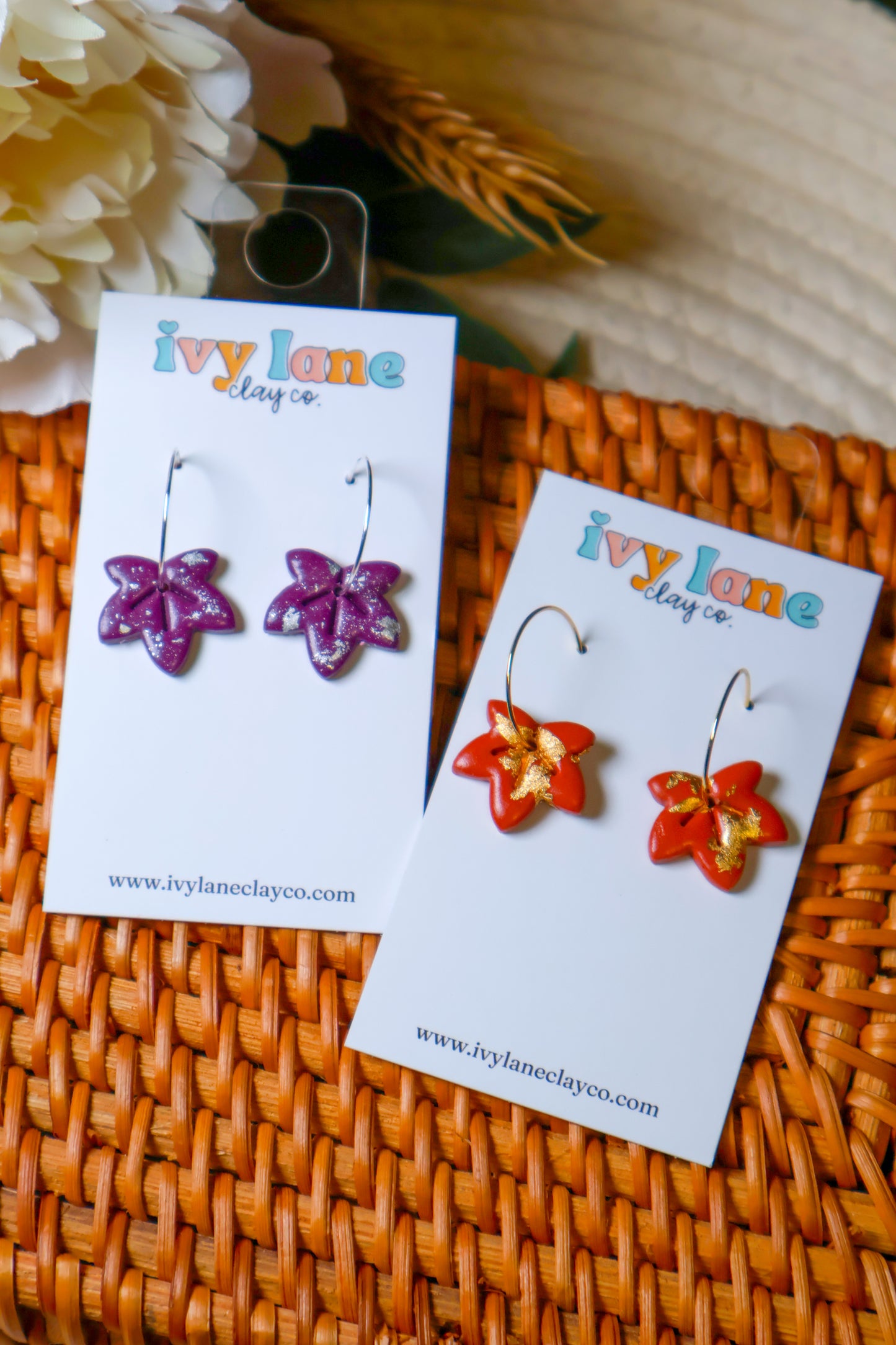 Autumn Leaf Mini Hoops