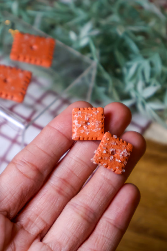 Cheese Cracker Stud Earrings