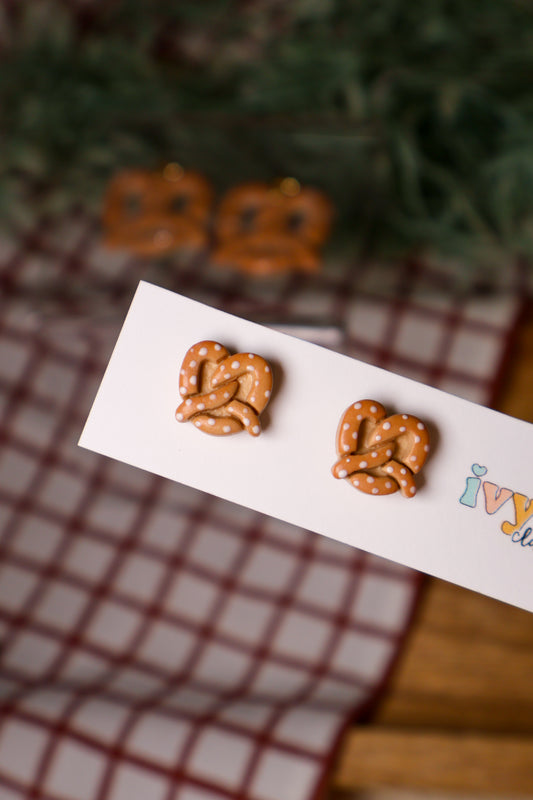 Salted Pretzel Stud Earrings
