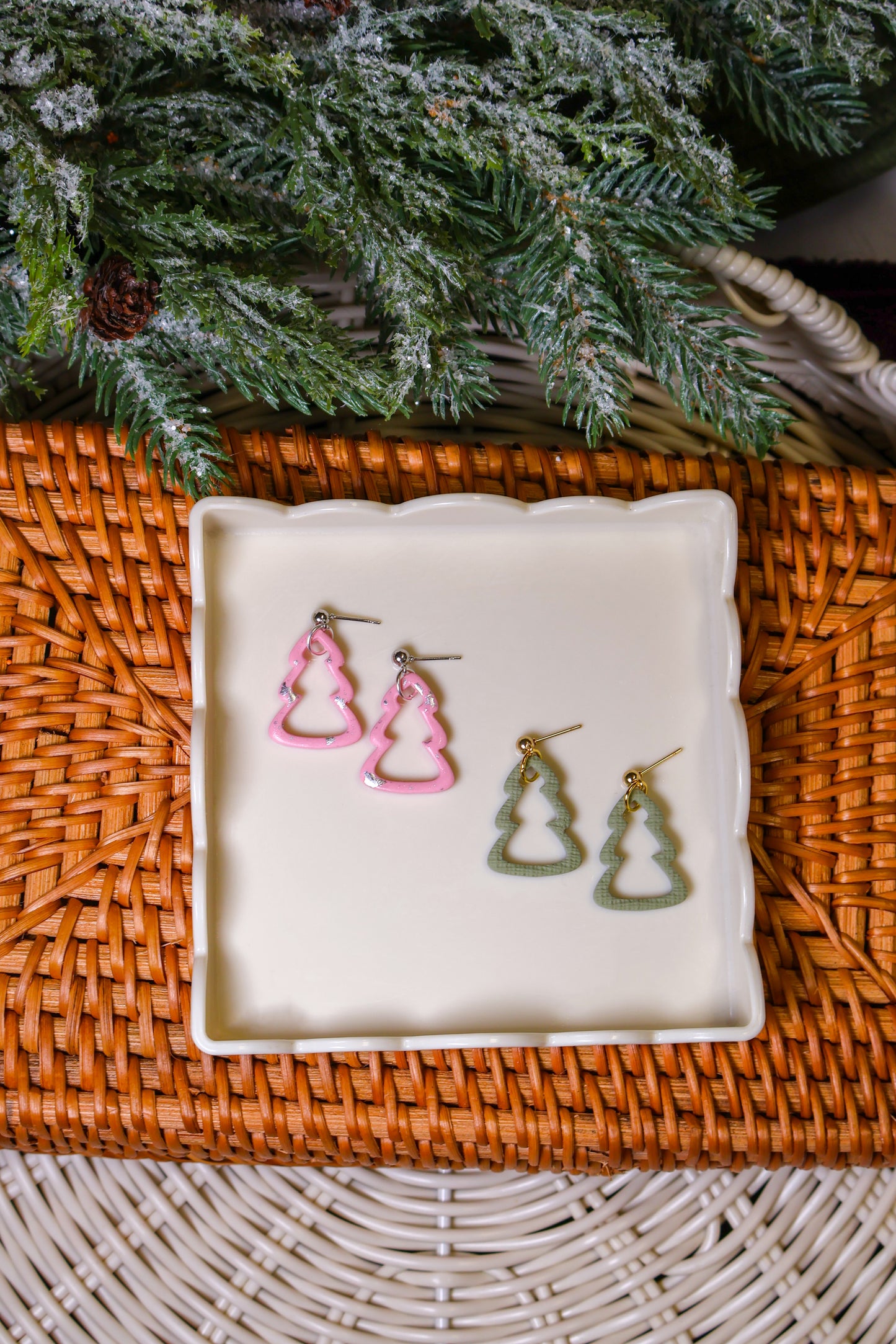 Christmas Tree Outline Earrings