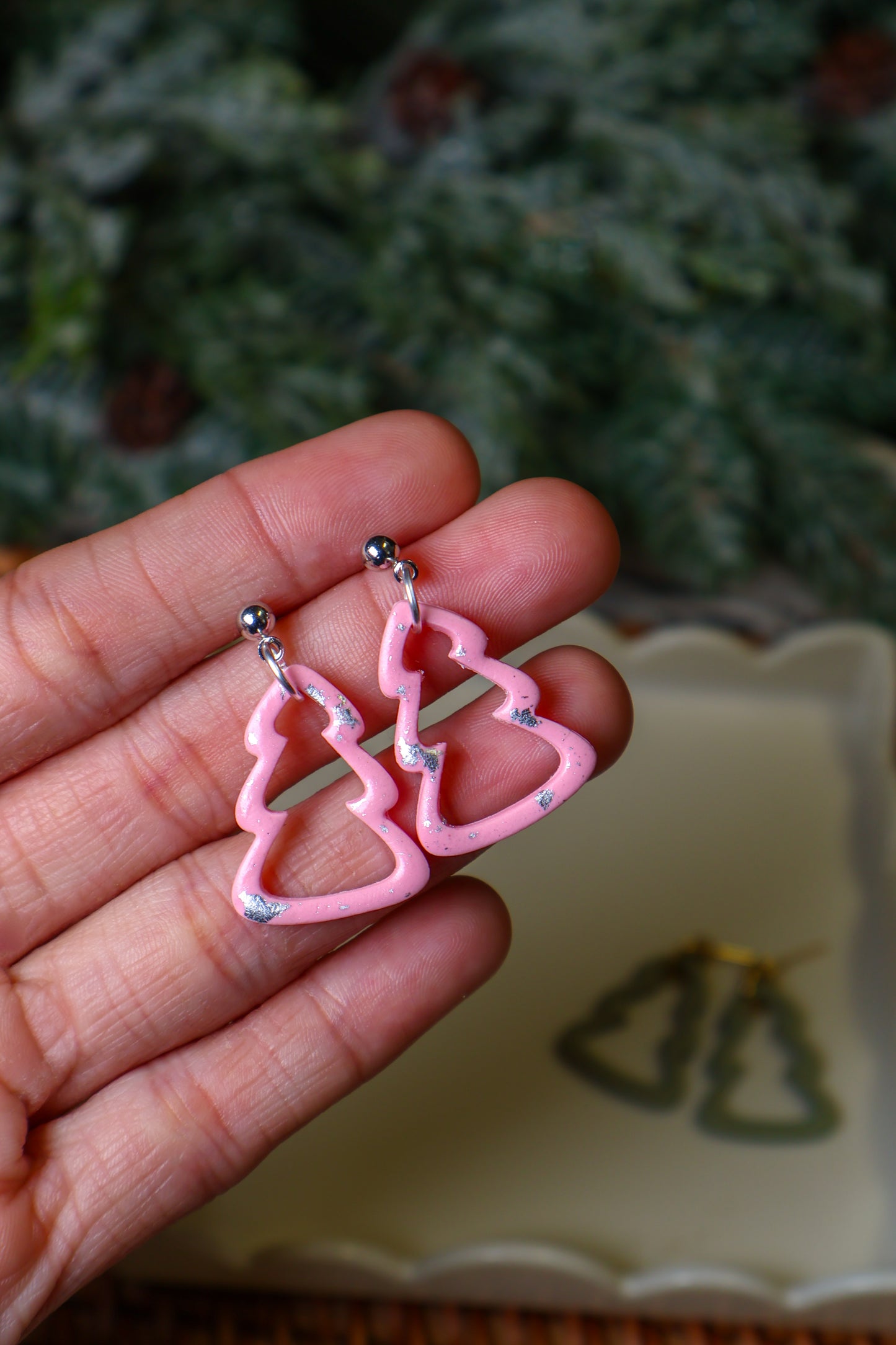 Christmas Tree Outline Earrings