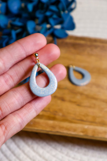 Frosty Glitter Teardrop Earrings