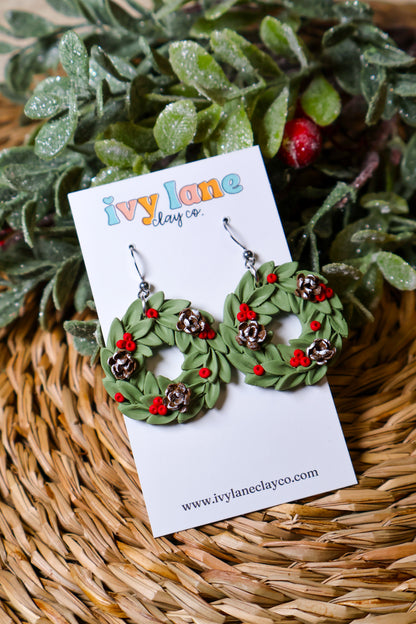 Holiday Wreath Earrings