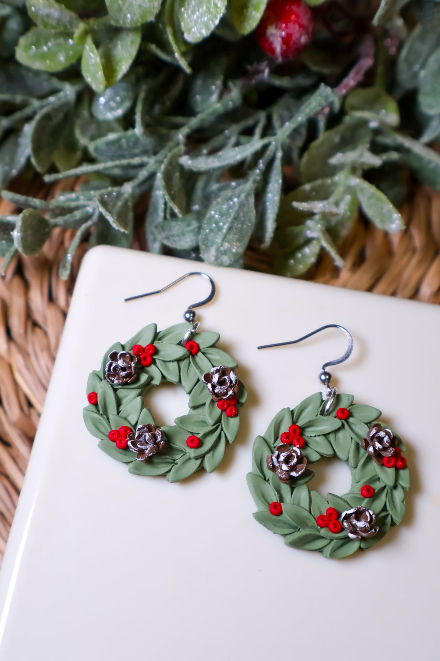 Holiday Wreath Earrings