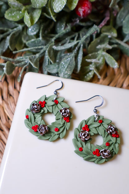 Holiday Wreath Earrings