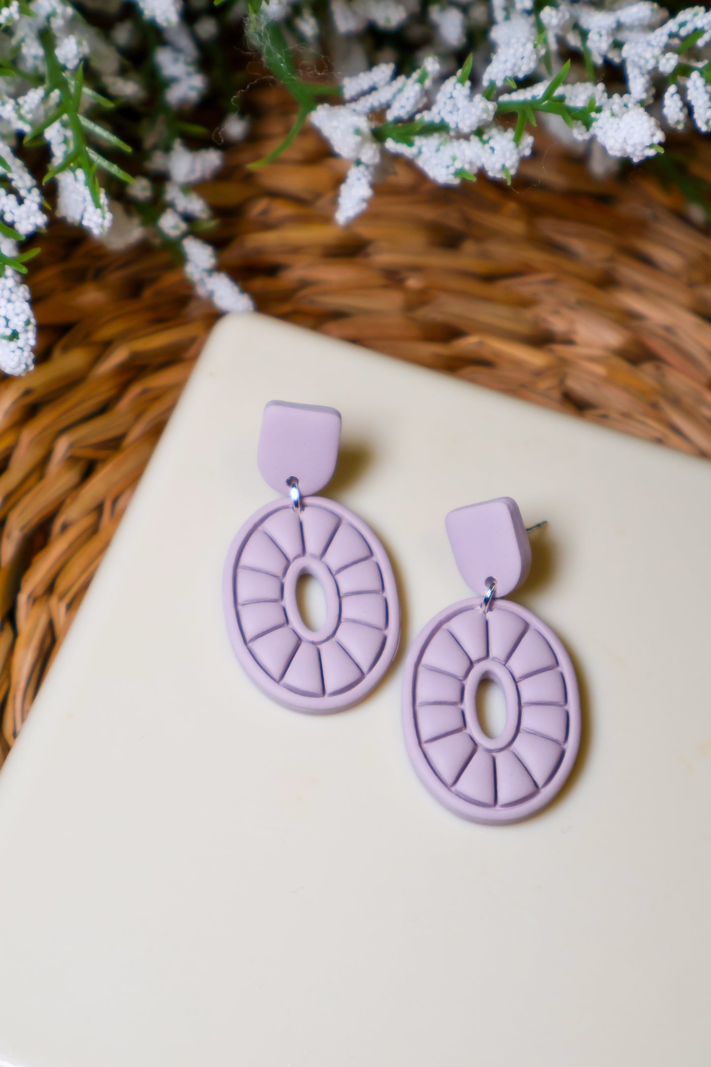 Aspen | Embossed Oval Earrings