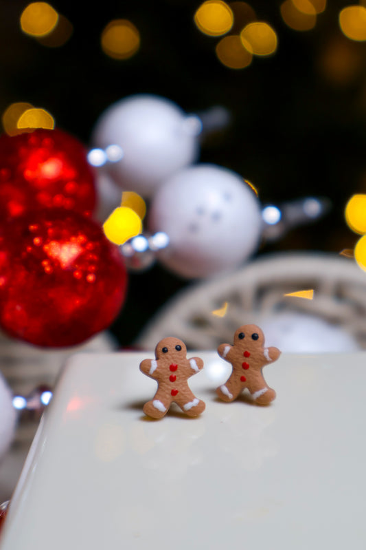 Gingerbread Man Stud Earrings