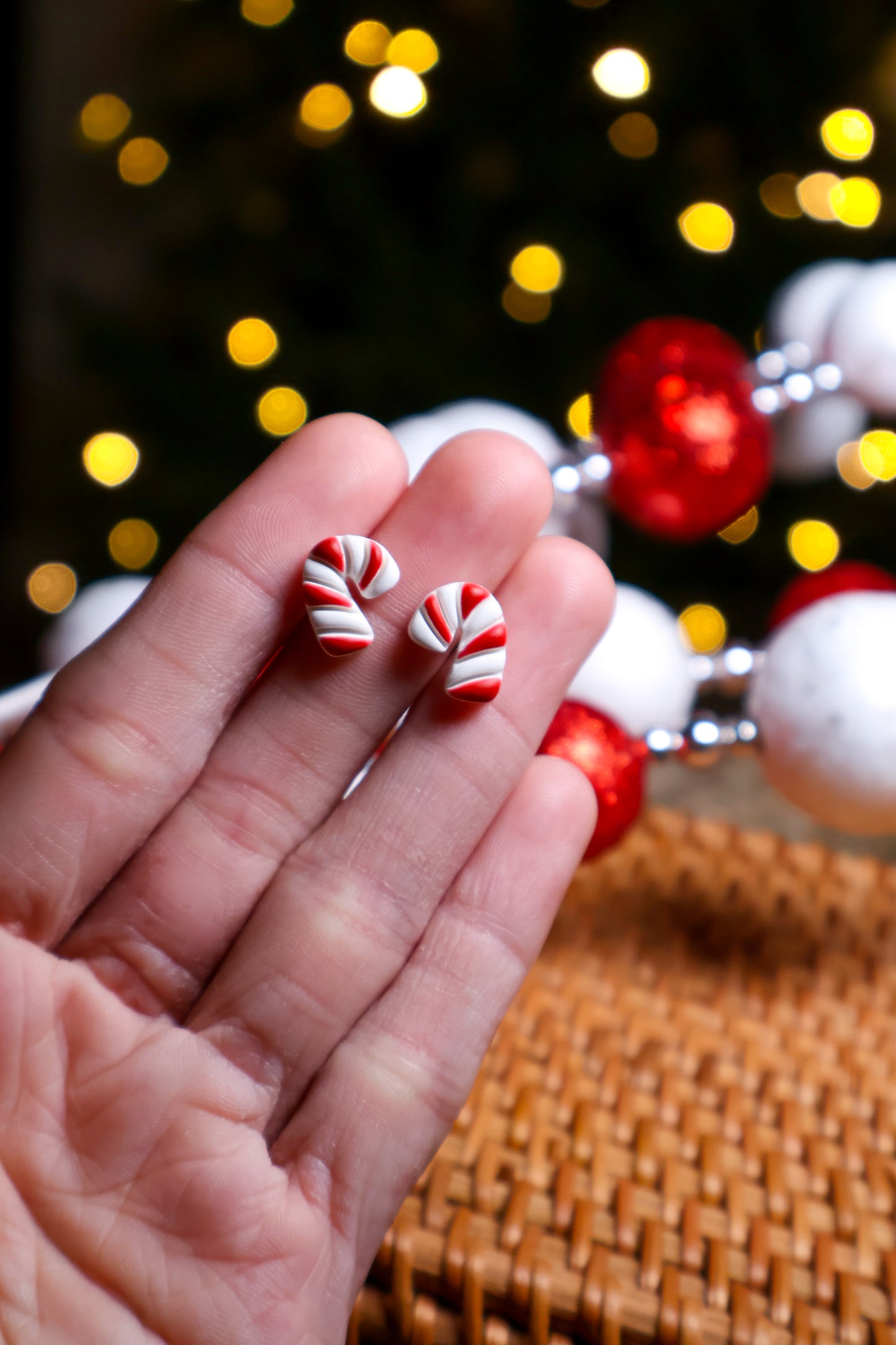 Candy Cane Stud Earrings