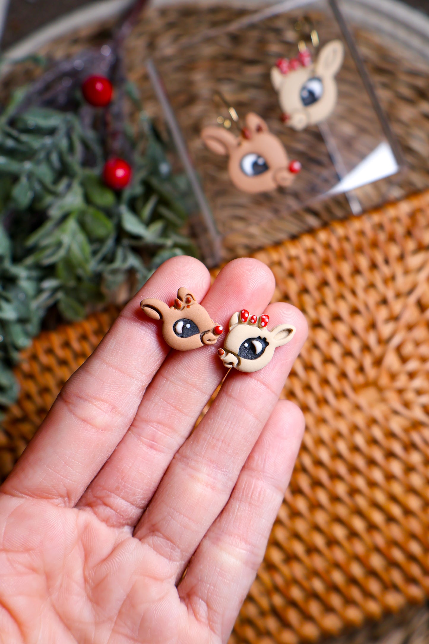 Reindeer Couple Stud Earrings