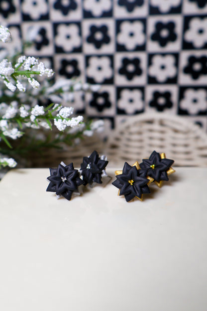 NYE Glitter Poinsettia Stud Earrings