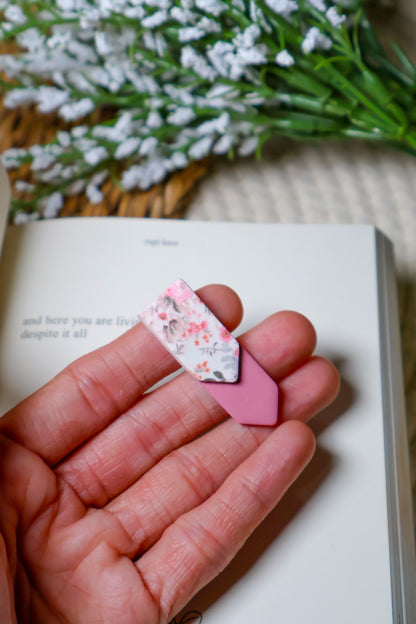 Mini Stacked Bookmark | Vintage Pink Floral