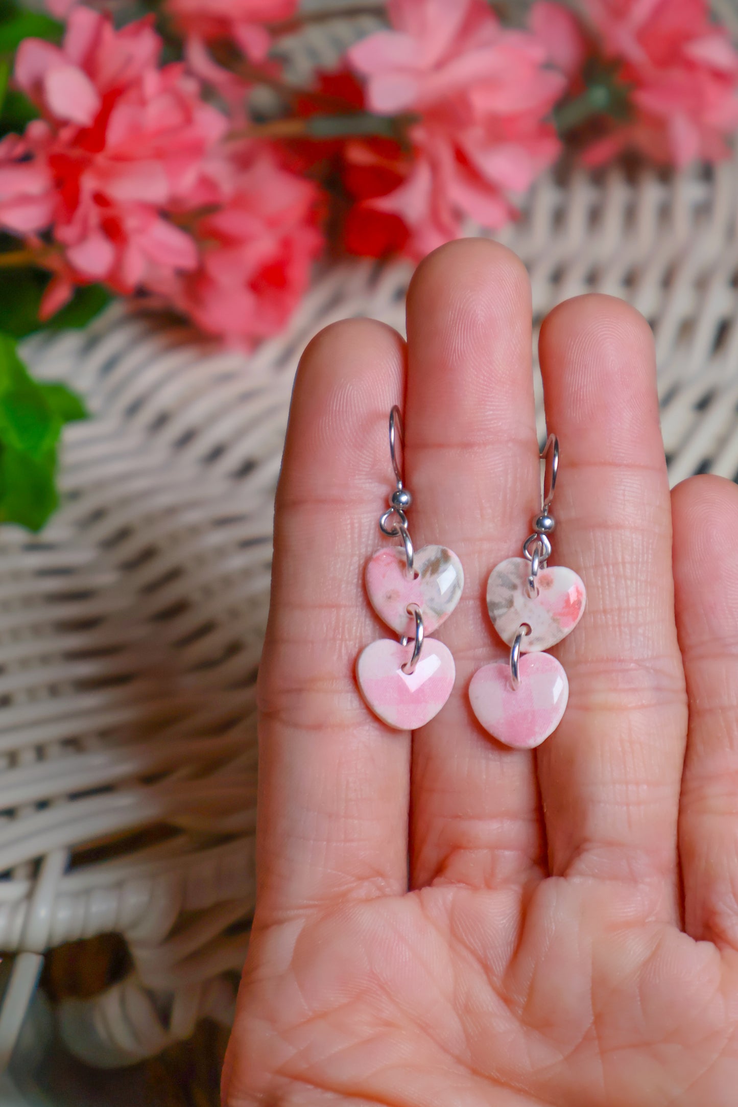 Vintage Valentine Heart Earrings