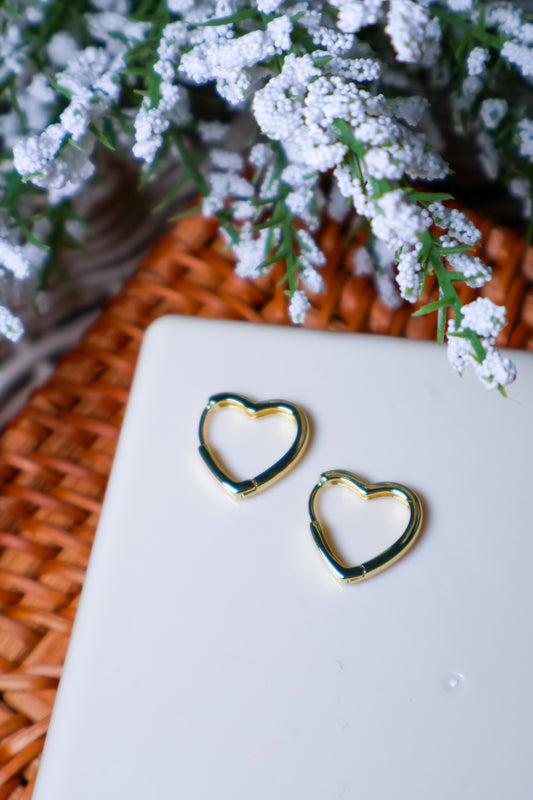 14K Gold Filled Heart Huggies