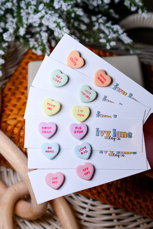 Conversation Heart Stud Earrings (2025 Version)