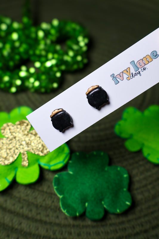 Pot of Gold Stud Earrings