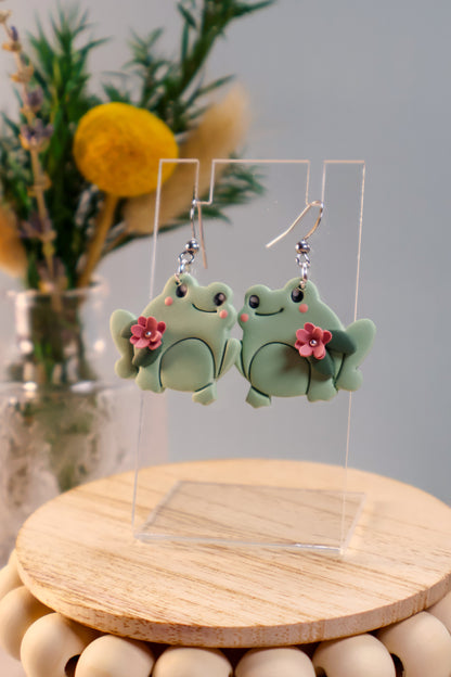 Floral Froggy Earrings