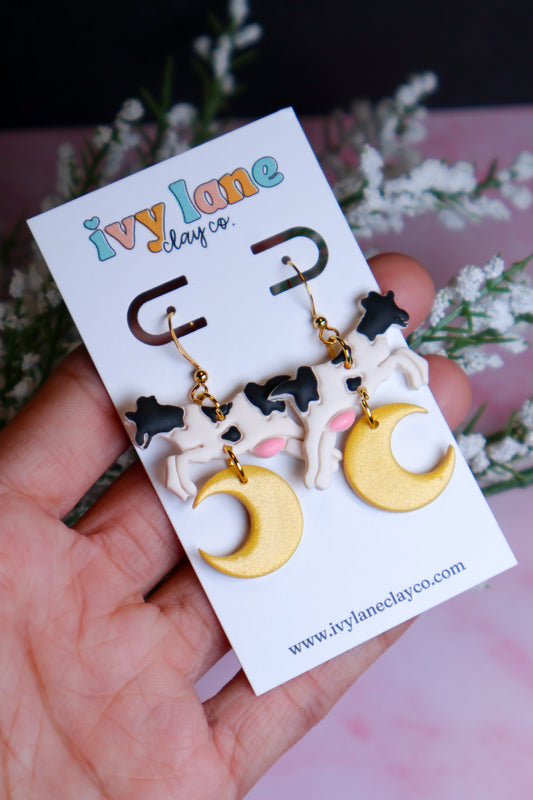 The Cow Jumped Over The Moon Earrings