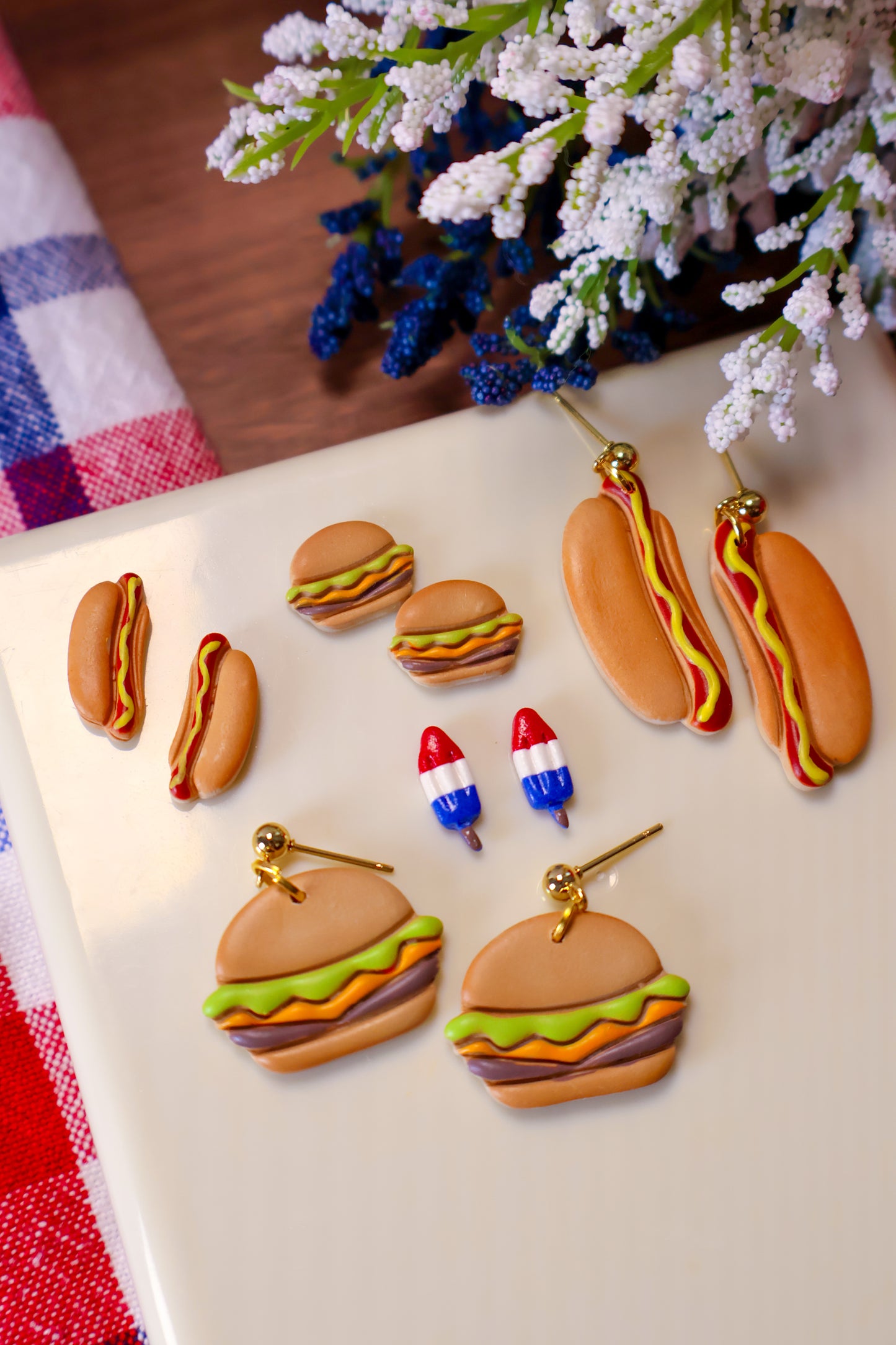 Cheeseburger Stud Earrings