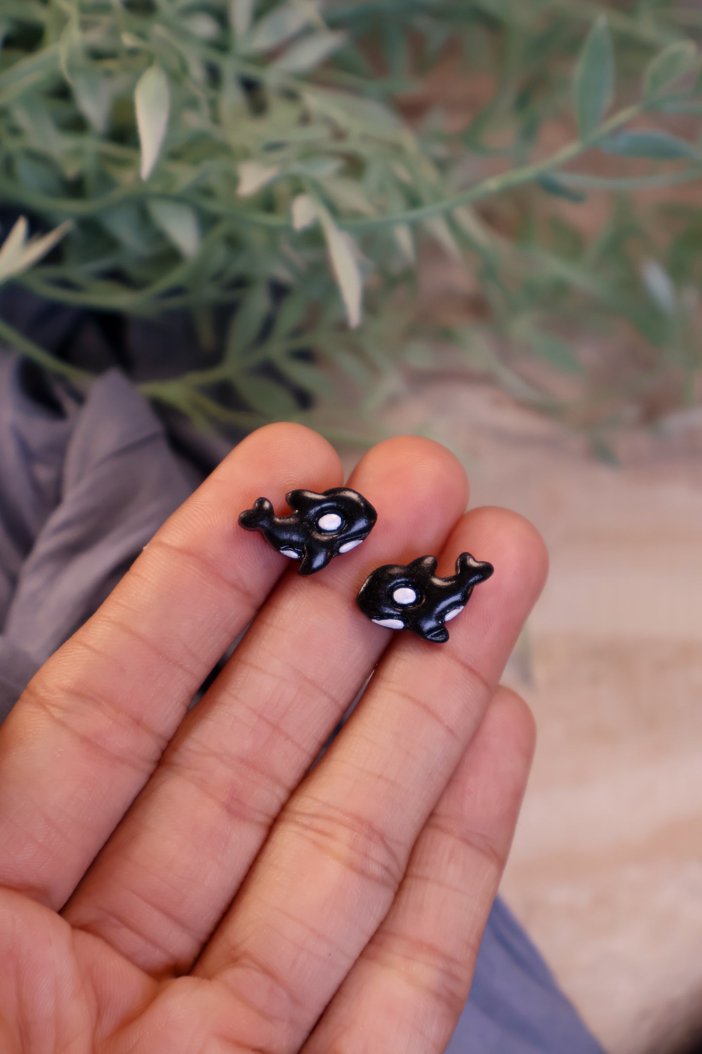 Orca Whale Stud Earrings