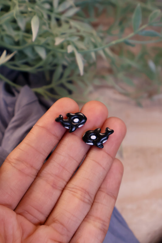 Orca Whale Stud Earrings