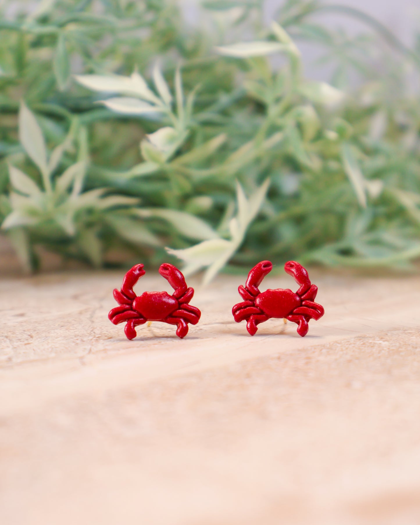 Red Crab Stud Earrings