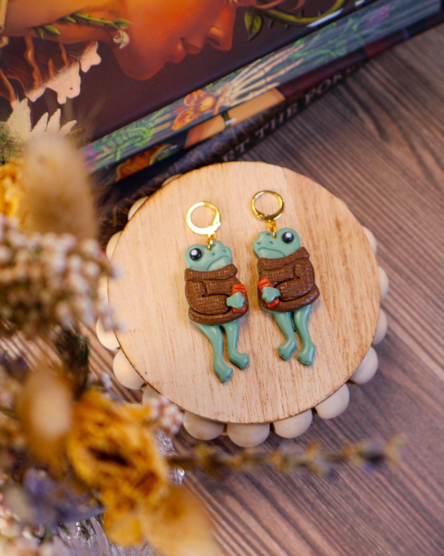 Bookish Froggy Friend Earrings