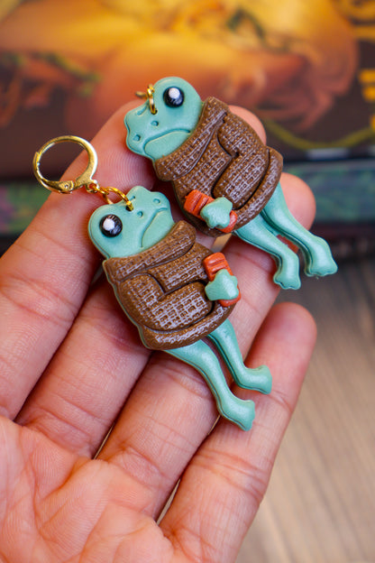 Bookish Froggy Friend Earrings