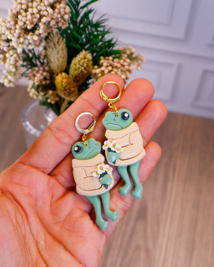 Floral Froggy Friend Earrings