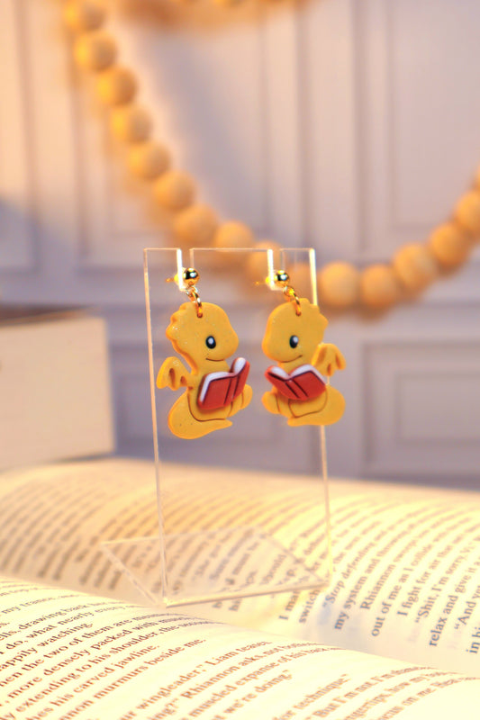 Bookish Dragon Earrings