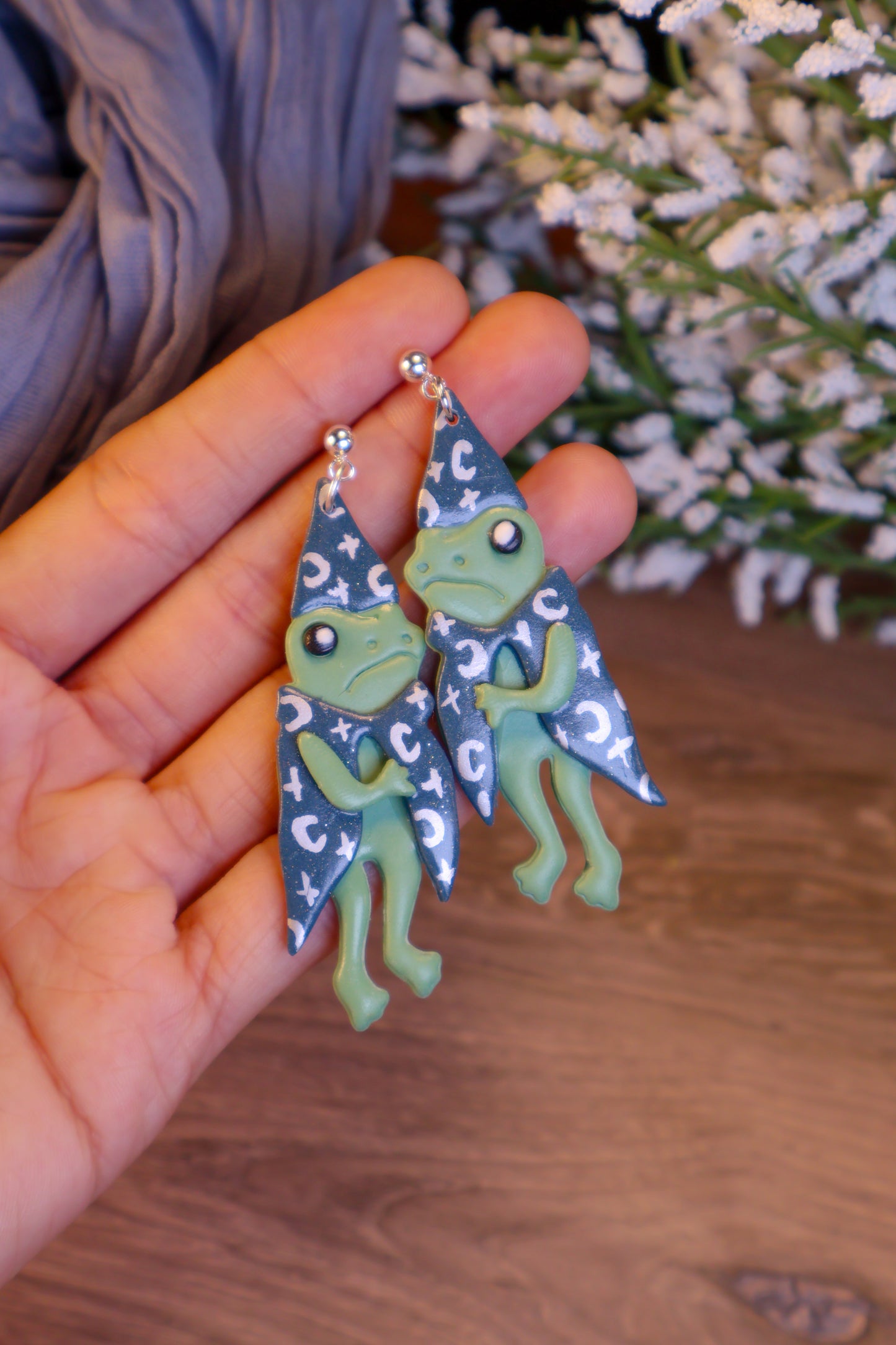 Wizard Froggy Friend Earrings