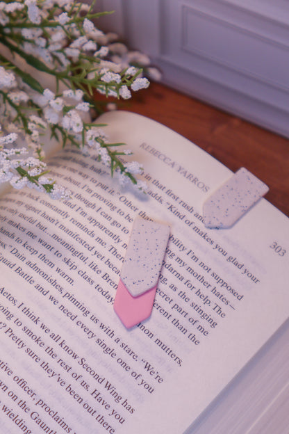 Mini Stacked Bookmark | Pink & Granite (2 Pack)