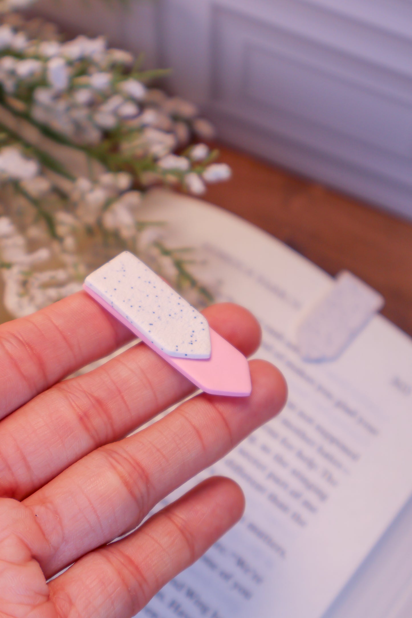 Mini Stacked Bookmark | Pink & Granite (2 Pack)