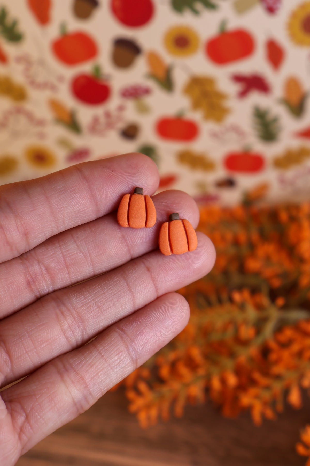 Pumpkin Stud Earrings