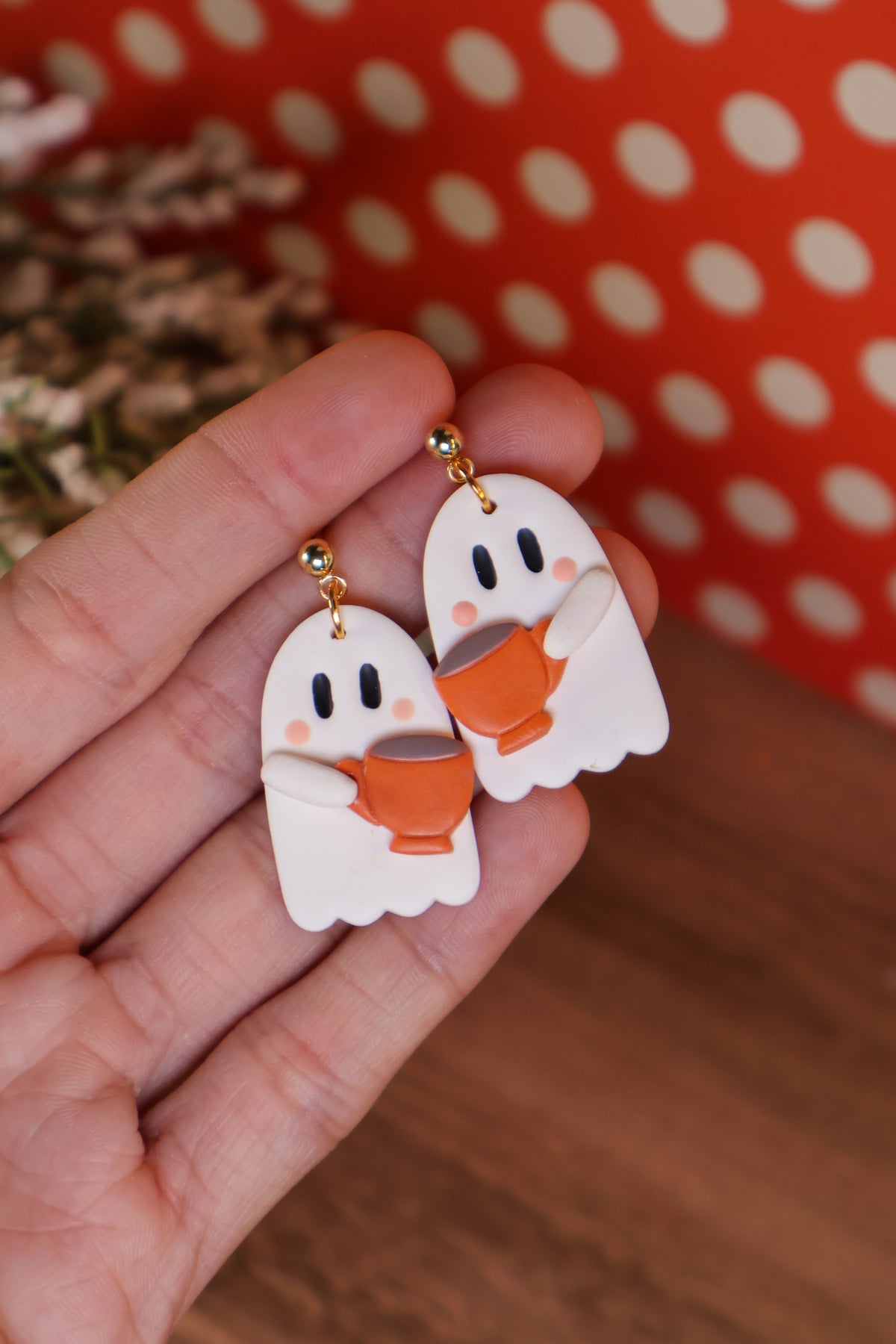 Coffee Ghost Earrings