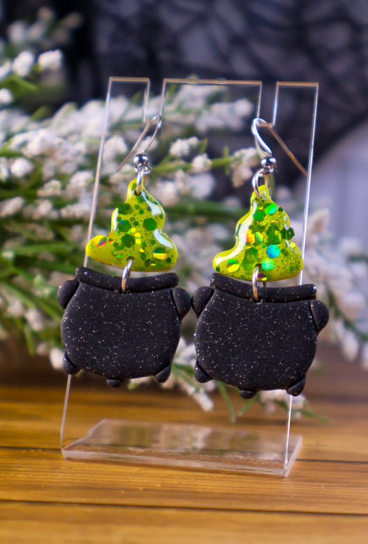 Glittery Cauldron Earrings