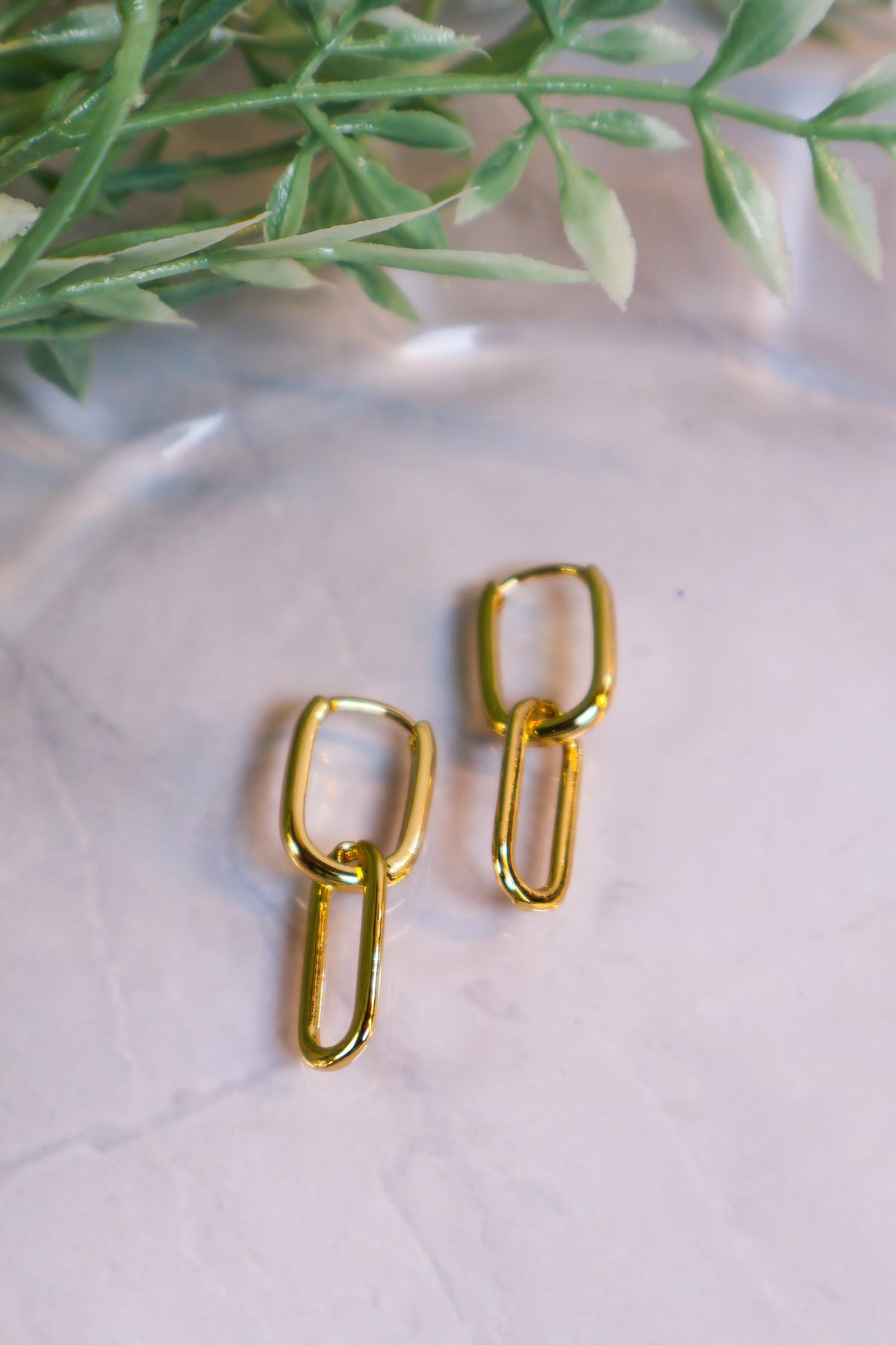 14K Gold Filled Oval Chain Link Huggies