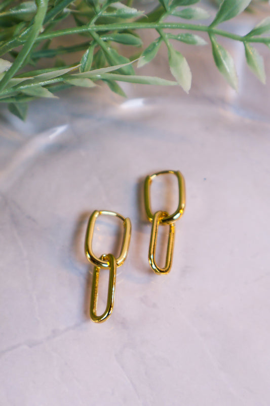 14K Gold Filled Oval Chain Link Huggies