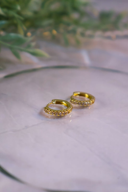 14K Gold Filled Micro Paved Huggies