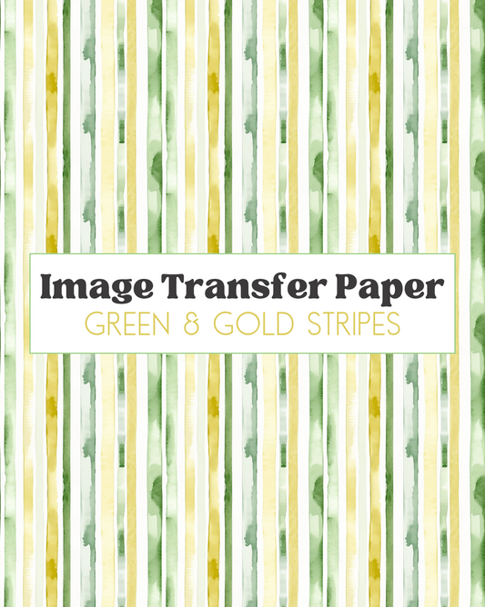 Green & Gold Stripes - Transfer Sheet